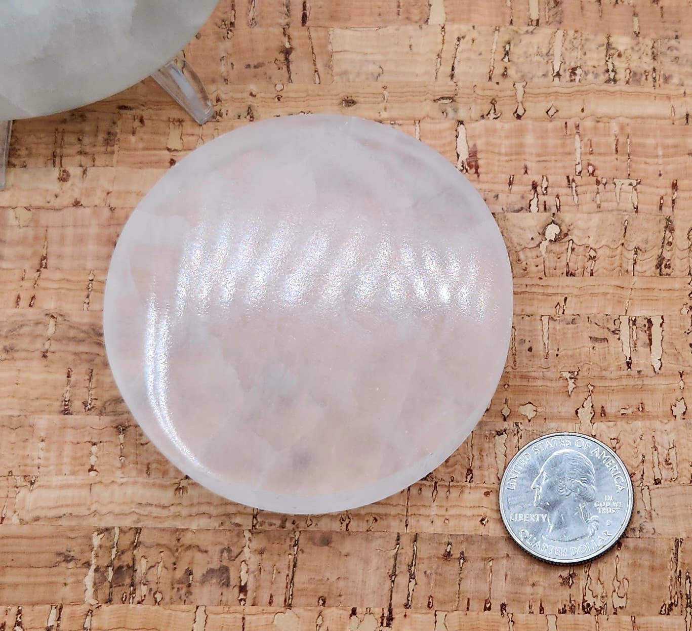 Selenite Charging/Cleansing Plate/Coaster Round-Plain - 7cm