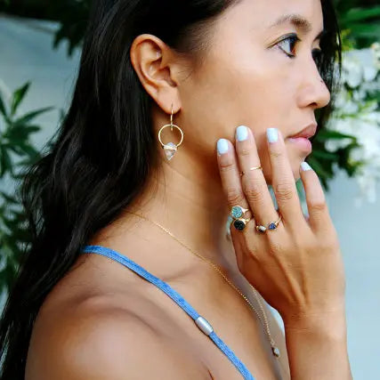 Albatross Earrings - Crystal Quartz