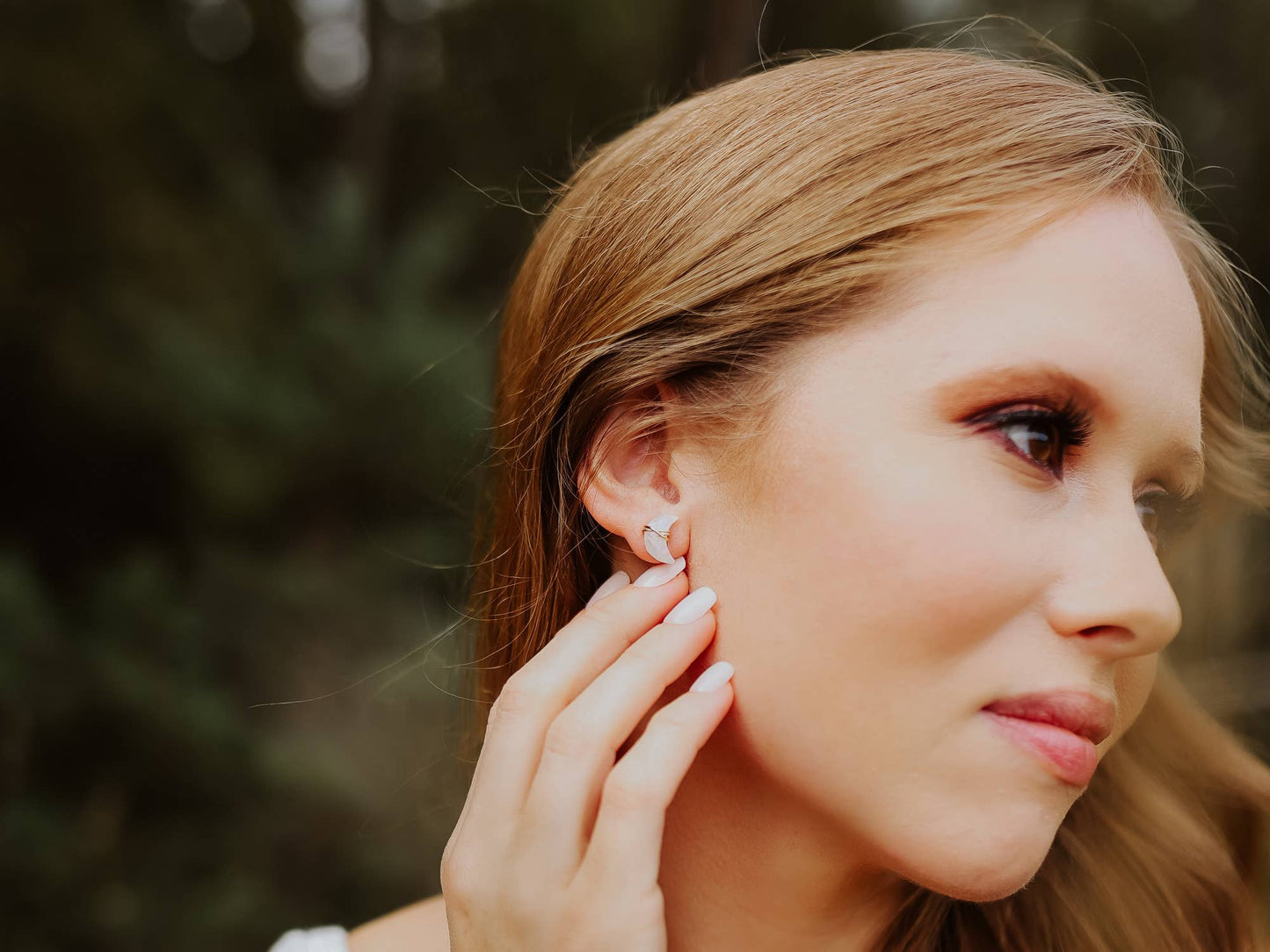 Moonbeam + Stardust Studs - Moss Agate