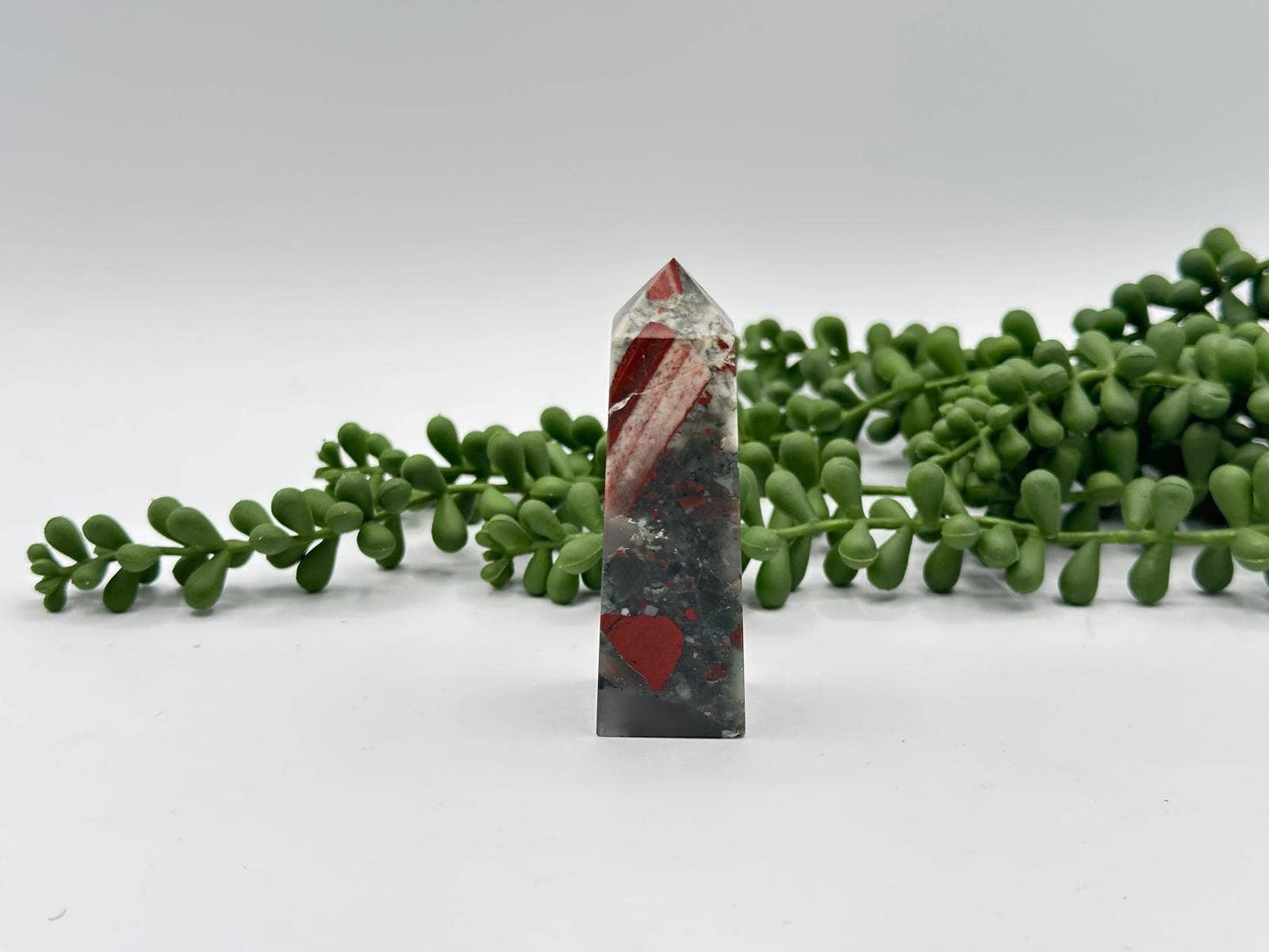 African Bloodstone Tower Obelisk 4 Faceted 7.5CM Aprox