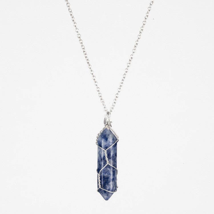 Natural Crystal Raw Stone Healing Necklace in Solid Copper