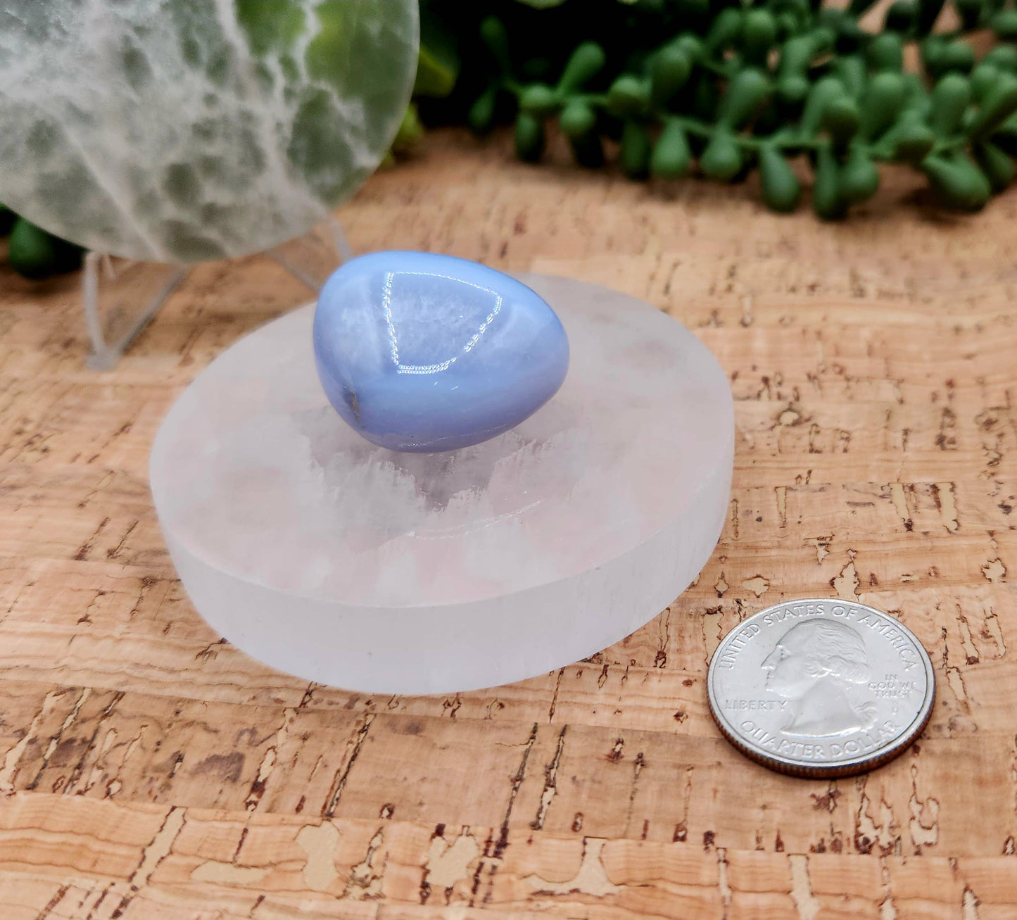 Selenite Charging/Cleansing Plate/Coaster Round-Plain - 7cm
