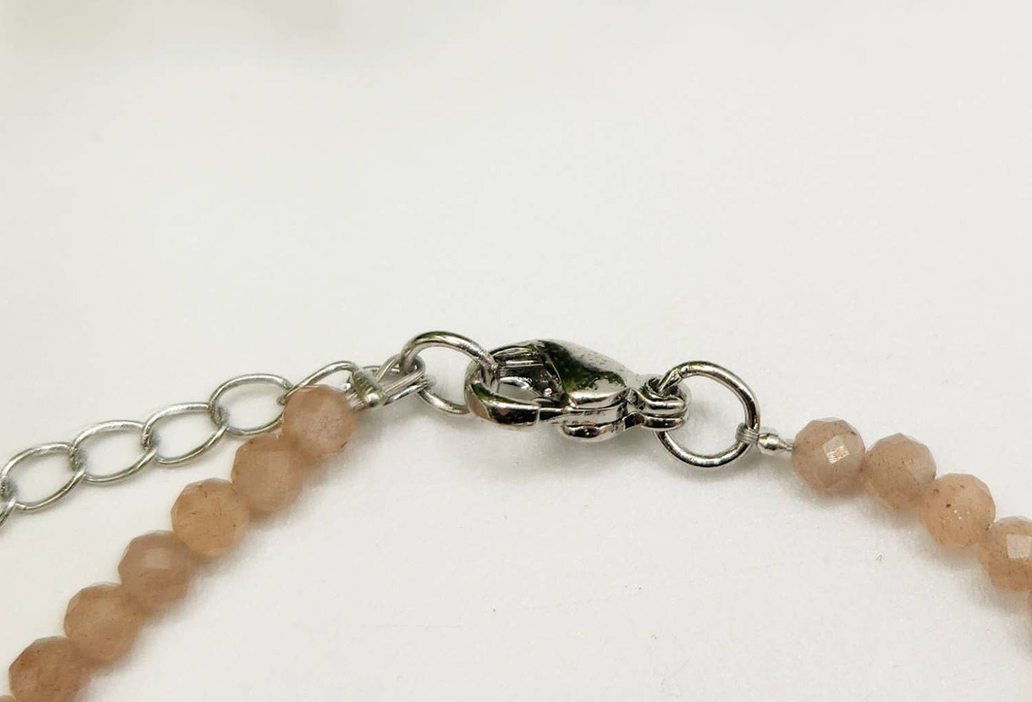 Sunstone Bracelet Faceted 3MM w/Silver Color Clasp
