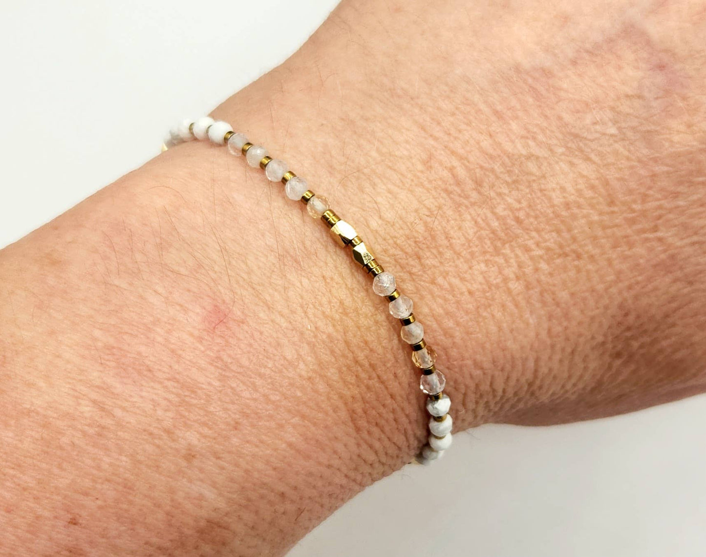 EMPATH PROTECTION-Citrine/White Howlite/Hematite Bracelet