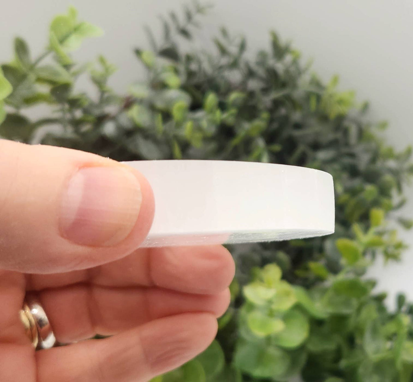 Selenite Charging/Cleansing Plate/Coaster Round-Plain - 7cm