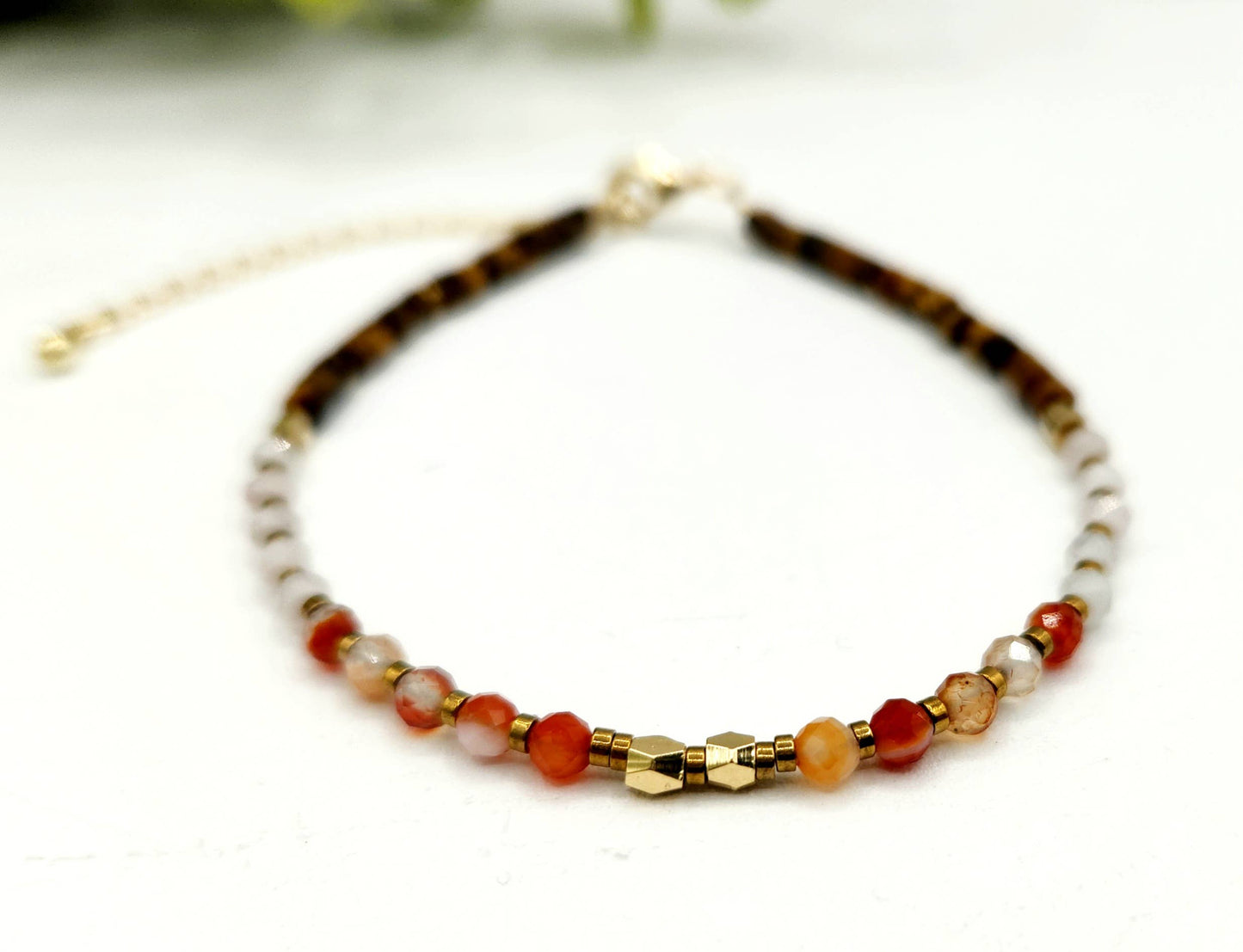 DEPRESSION SUPPORT-Carnelian/Rose Quartz/Tiger Eye Bracelet