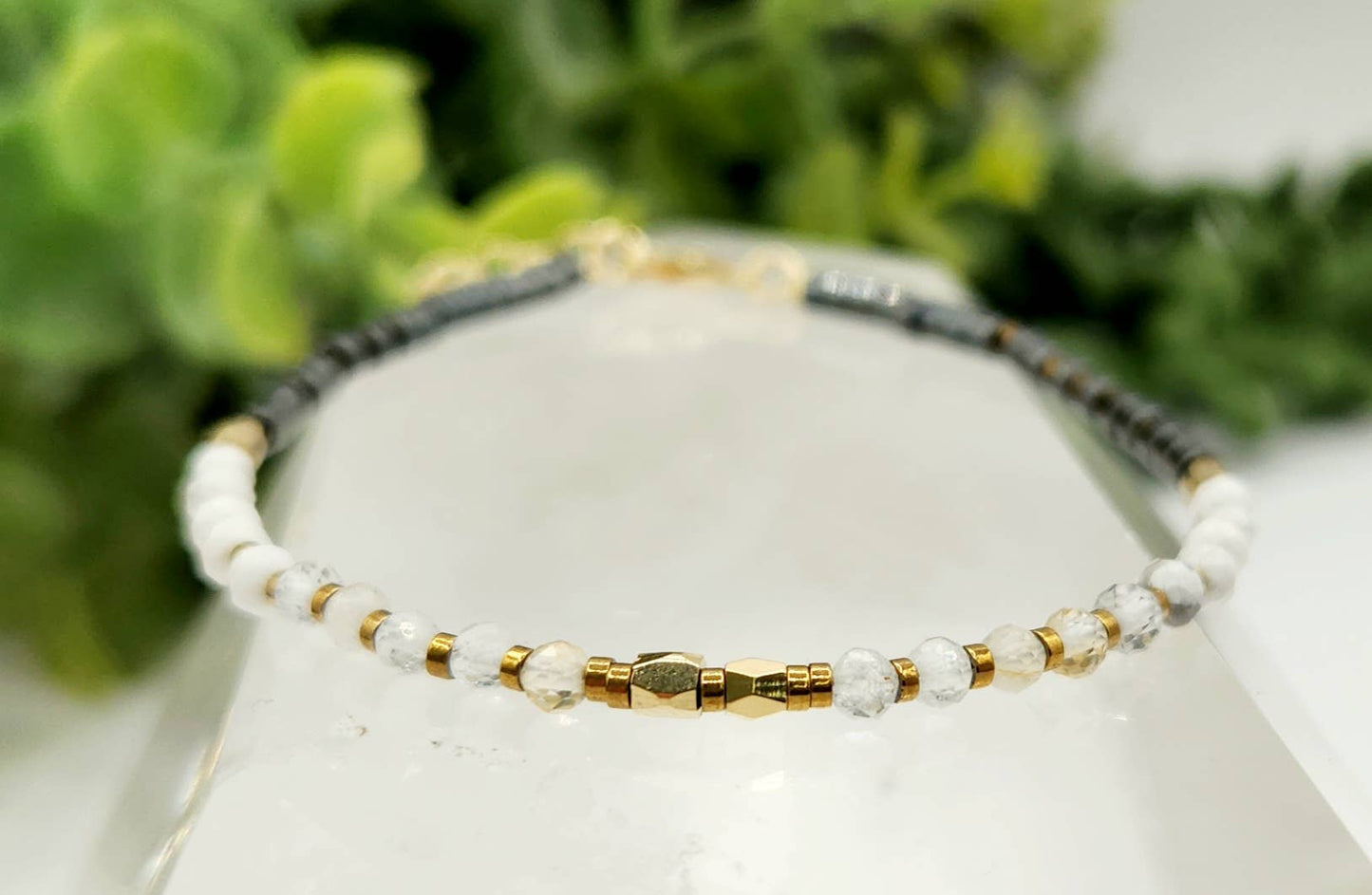 EMPATH PROTECTION-Citrine/White Howlite/Hematite Bracelet