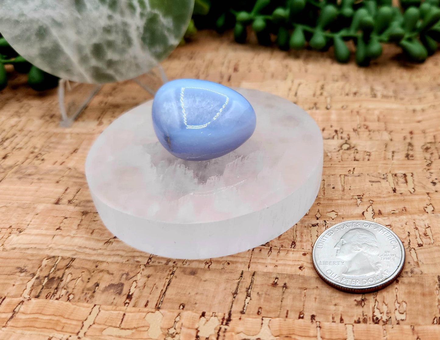 Selenite Charging/Cleansing Plate/Coaster Round-Plain - 7cm