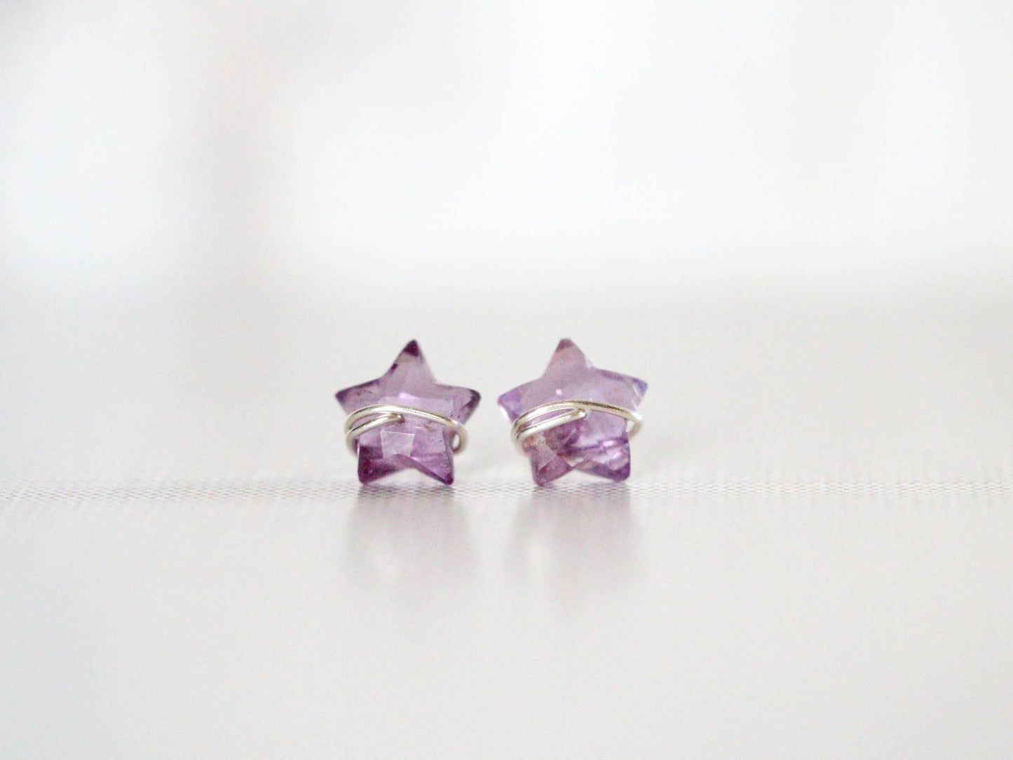 Moonbeam + Stardust Studs - Amethyst