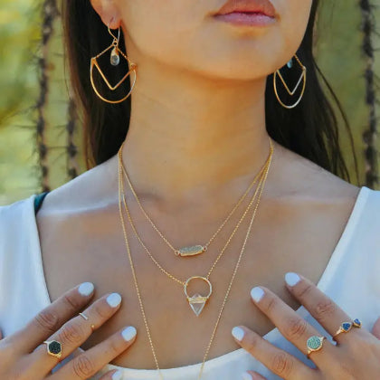 Albatross Necklace - Crystal Quartz 14k gold filled