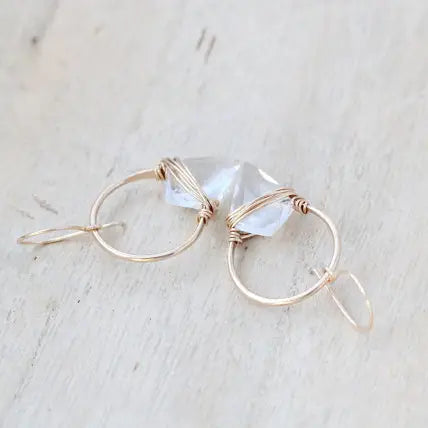 Albatross Earrings - Crystal Quartz