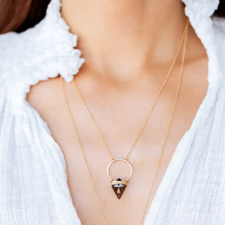 Albatross Necklace - Smoky Quartz