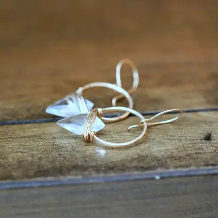 Albatross Earrings - Crystal Quartz