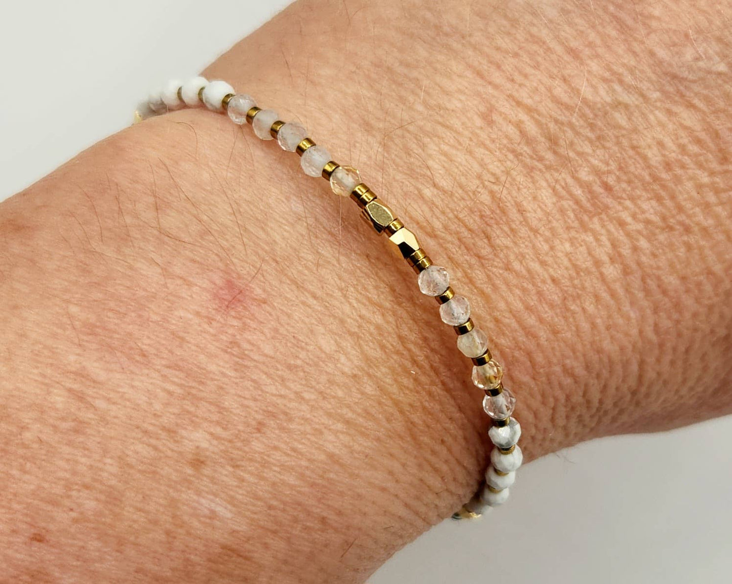 EMPATH PROTECTION-Citrine/White Howlite/Hematite Bracelet