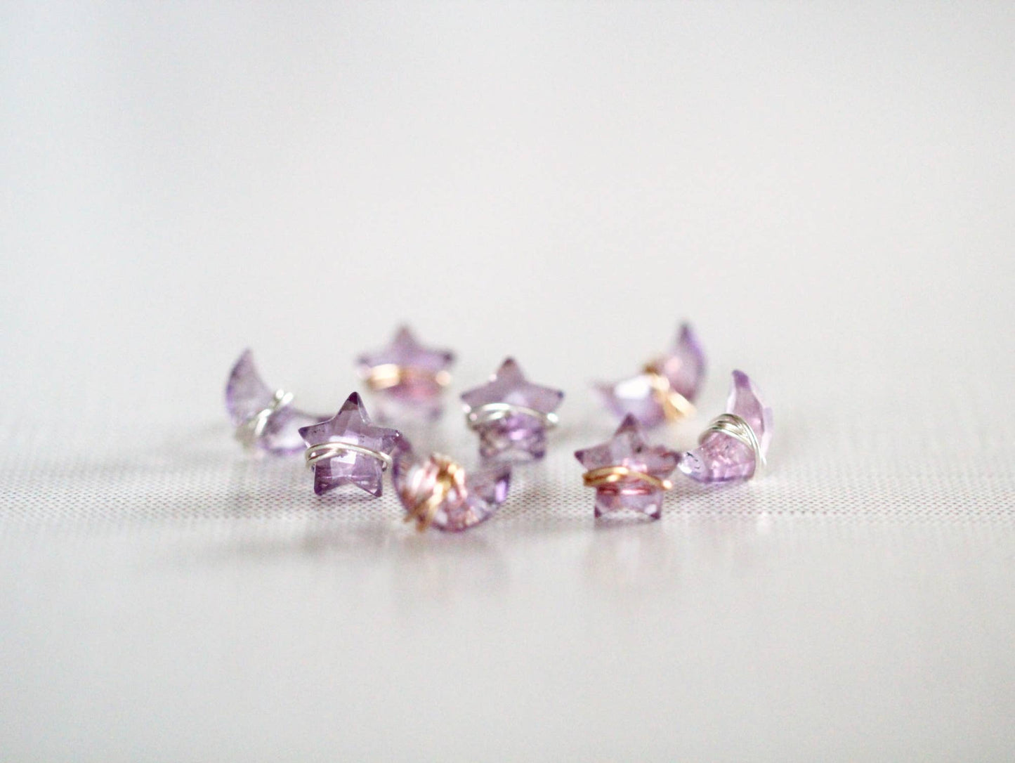 Moonbeam + Stardust Studs - Amethyst