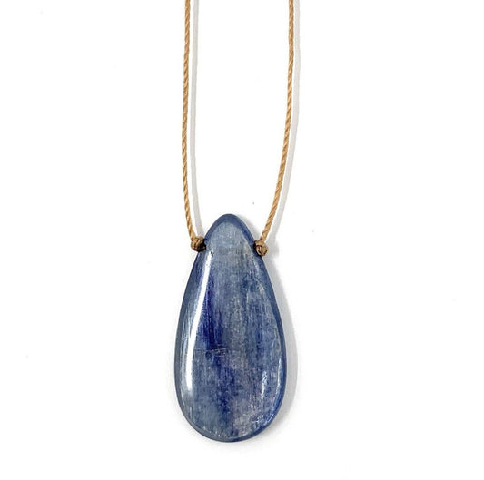 Kyanite Teardrop Cord Necklace