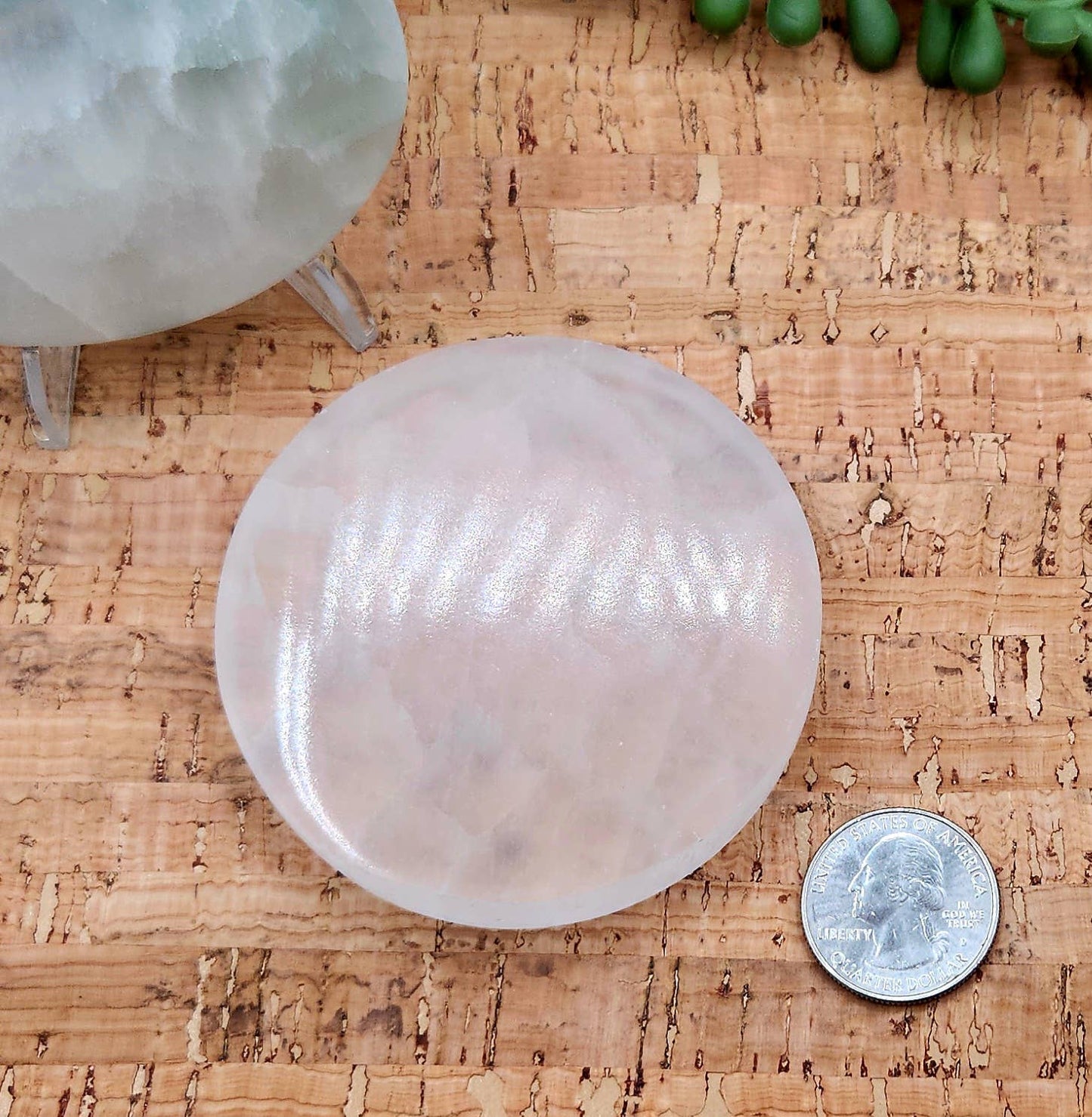 Selenite Charging/Cleansing Plate/Coaster Round-Plain - 7cm